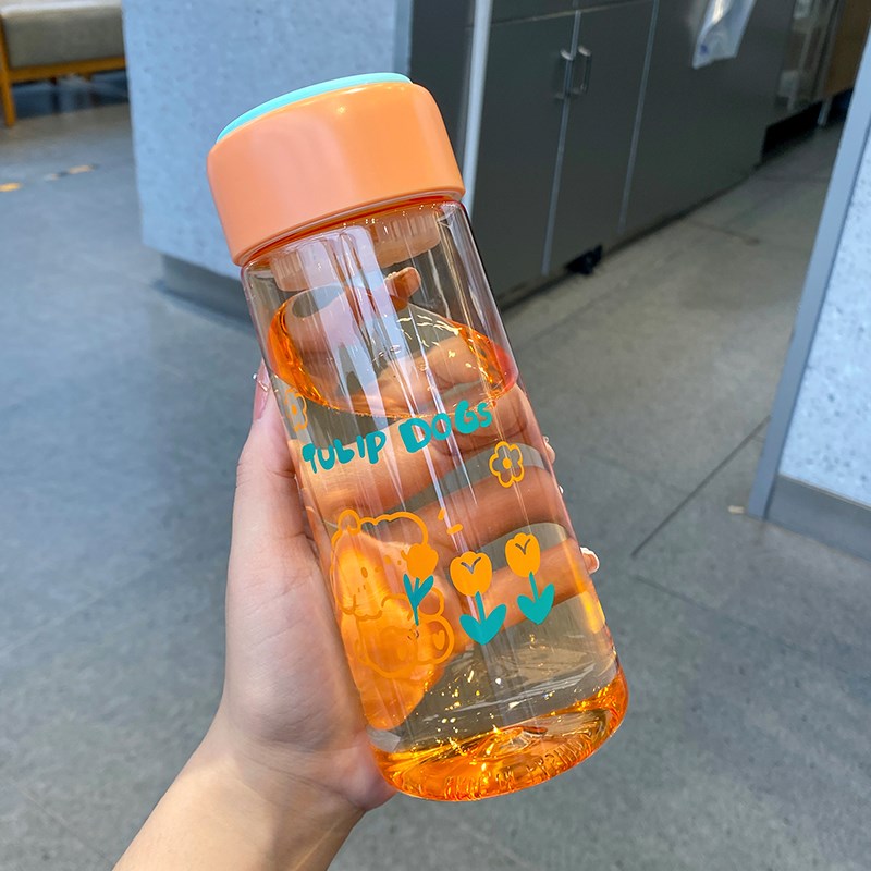 创意夏季水杯女生高颜值简约带茶隔泡茶网红可爱学生便携塑料杯子