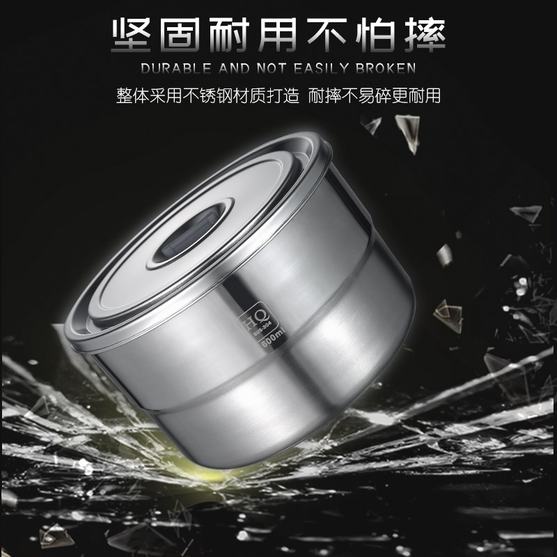 保鲜盒冰箱专用收纳盒冷冻带盖密封盒厨房不锈钢冻肉盒冷藏分装碗