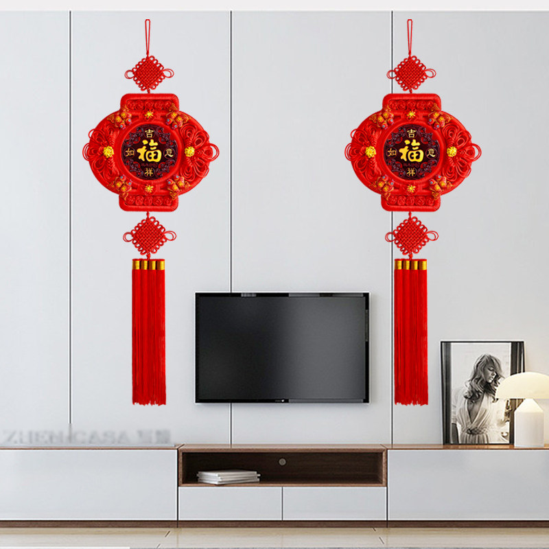 新款中国结桃木挂件灯笼大号福字挂饰客厅玄关入户小号背景墙装饰