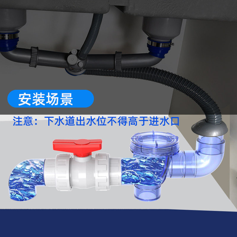 厨房卫生间管下水道防臭防返水止回阀止逆阀50PVC排水单向止水阀
