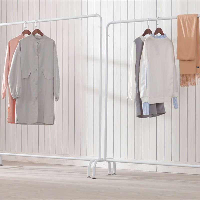 服装店展示架白色铁艺服装架子落地式童装中岛架简约女装店货架