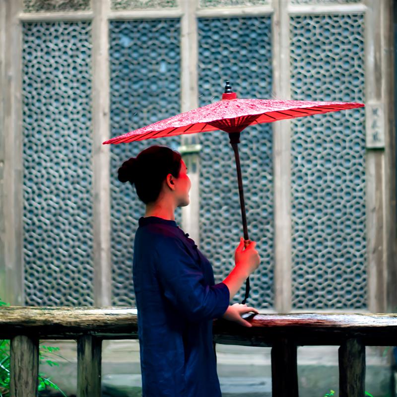 红伞结婚新娘伞婚礼油纸伞红色出嫁雨伞中式古风迎亲接亲伞喜雨伞