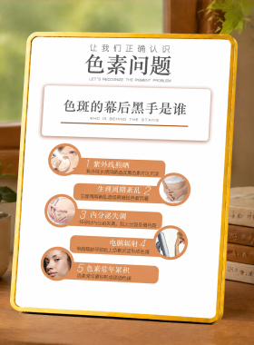 美容院正确认识色素问题科普装饰摆件美容店前台桌面摆台