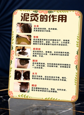 泥灸作用介绍展示牌养生馆美容院门店装饰摆件