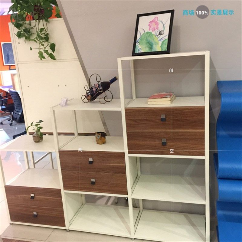 简约钢木组合家具餐厅柜置物架双面隔断柜阶梯柜多功能组柜玄关柜