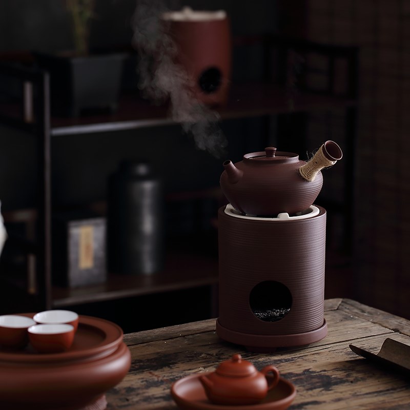 电热丝两用茶炉潮汕功夫炭炉红泥小火炉橄榄碳砂铫水壶烧烤煮茶炉