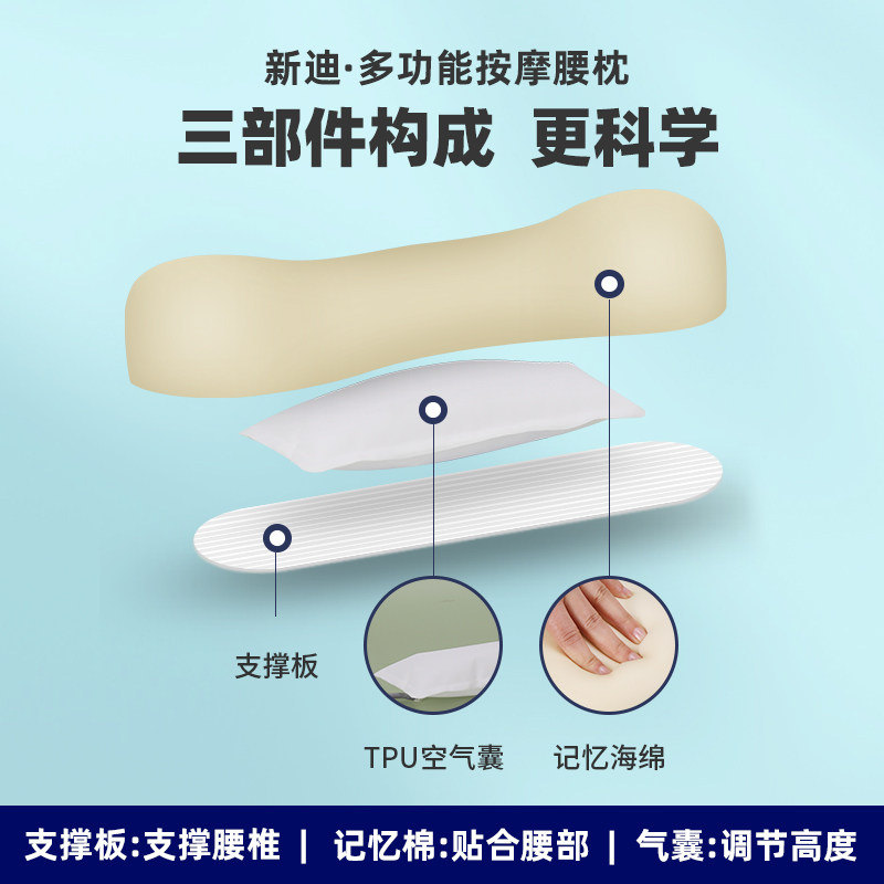 床上腰枕腰椎间盘睡觉睡眠高小男护垫专用业头充气平躺突部按摩器