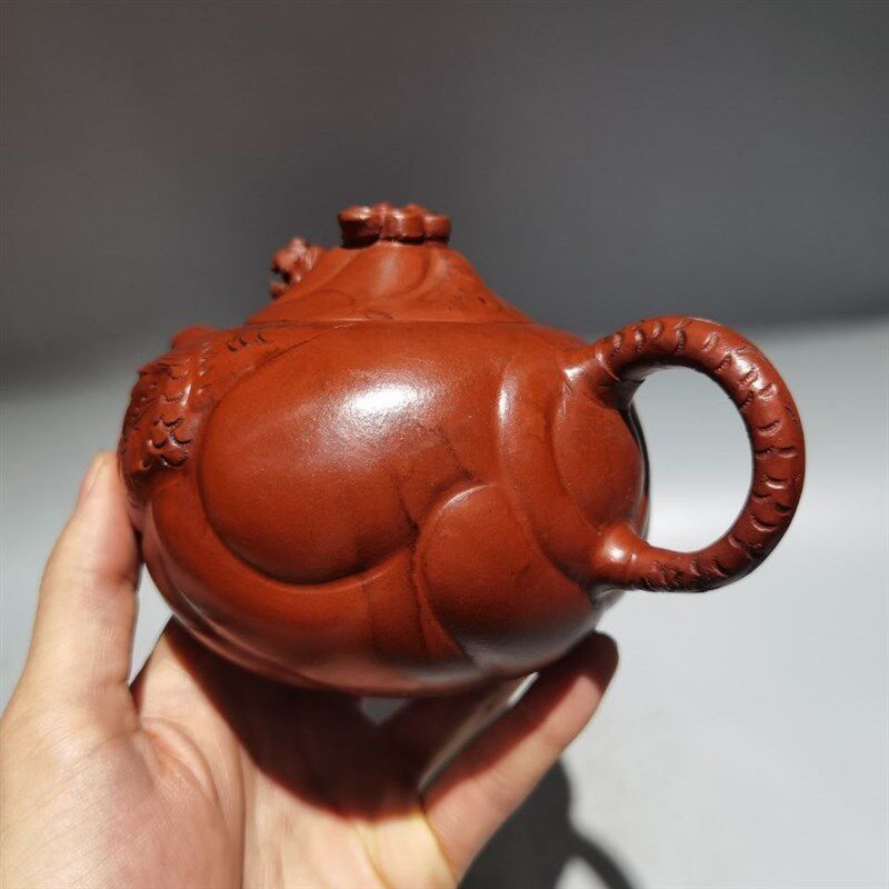 老厂宜兴紫砂壶家用茶壶茶具纯全手工大红袍鱼跃龙门鱼化龙壶单壶
