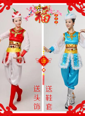 新款成人儿童民族女表演出服蒙古舞蹈演出服装蒙族舞台服骑马裤装