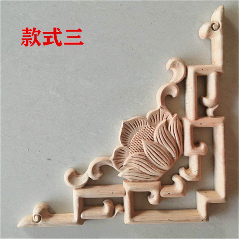 东阳木雕实木雕刻家具饰品装饰客厅吊顶对角花欧式门贴花角花
