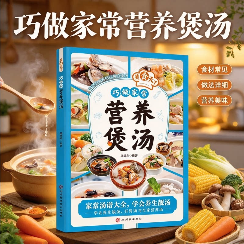 巧做家常营养汤煲 正版跟着季节做养生汤家常煲汤指南一本全健康美味图文详解家用煲汤指南轻松学汤谱滋补调养体质菜谱烹饪正版书