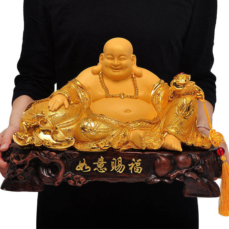 弥勒佛摆件招财佛像笑佛大肚佛居家供奉家用寺庙客厅工艺装饰品