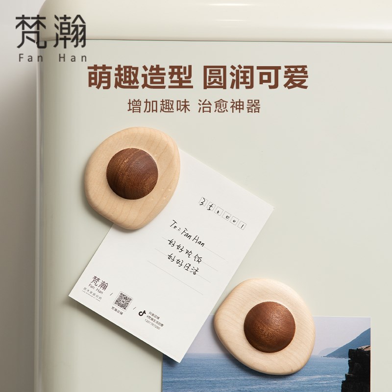 梵瀚 实木创意冰箱贴家庭留言磁贴立体冰箱卡通装饰