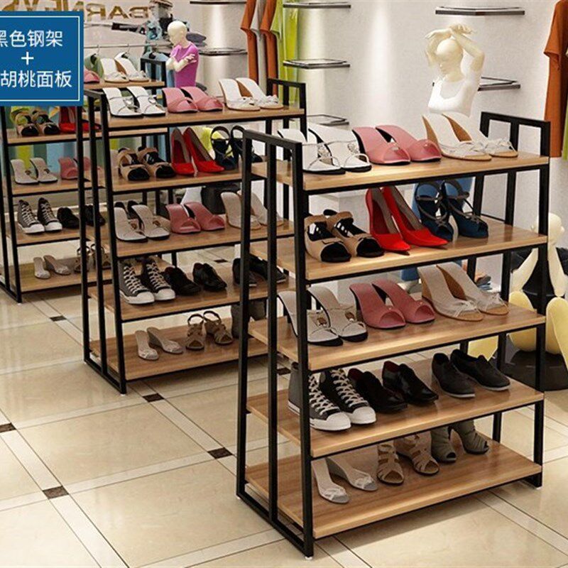超市货架展示架商场端头柜置物架多功能鞋店鞋架样品陈列柜中岛柜