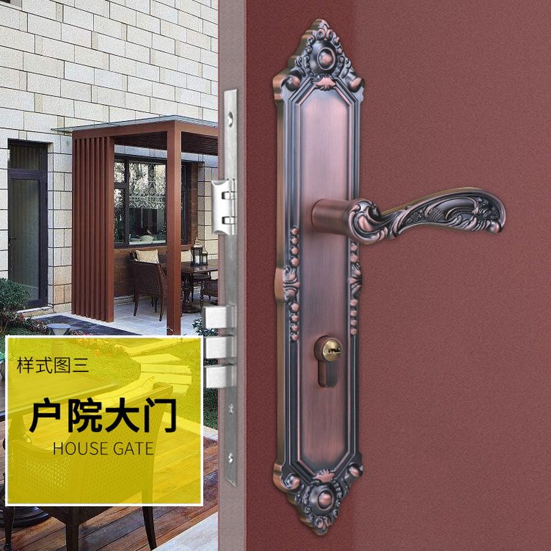索固高档锌合金大门锁具豪华欧式木门面板锁入户室内通用型把手锁