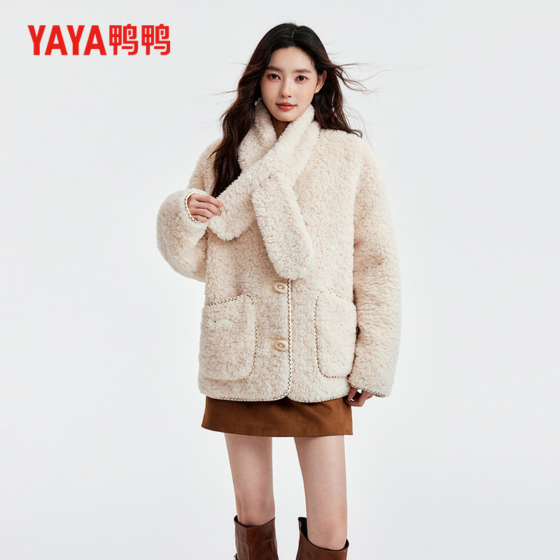 鸭鸭羽绒服女纯色基础款外套抗风耐磨面料亲肤舒适通勤新款外套