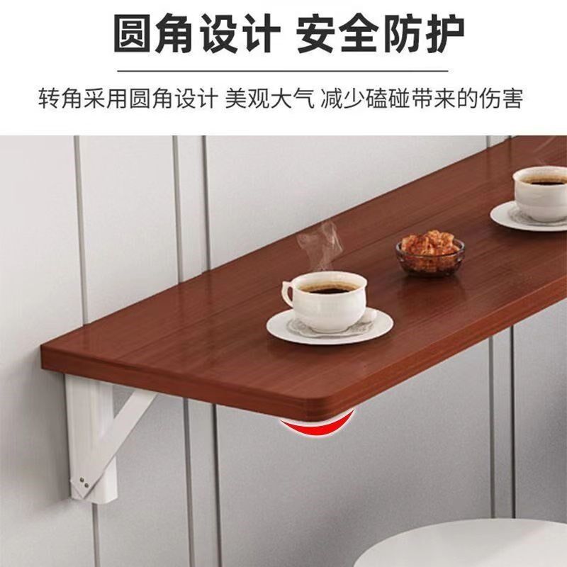 挂墙式折叠餐桌家用窄长桌子一字隔板奶茶小吃店小户型悬空吧台桌