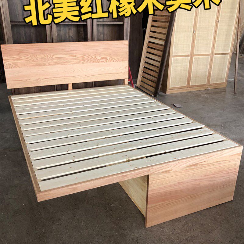 作点家具定制飘窗拼接床欧式简约实木榻榻米落地床架带储物箱体床