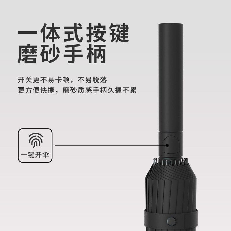 24骨长柄雨伞男士超大号自动抗风暴雨专用伞加固结实黑色直柄加厚