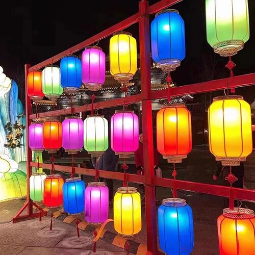 彩色连串灯笼吊灯户外防水 2025景区汉服拍照古风节日灯笼墙挂饰