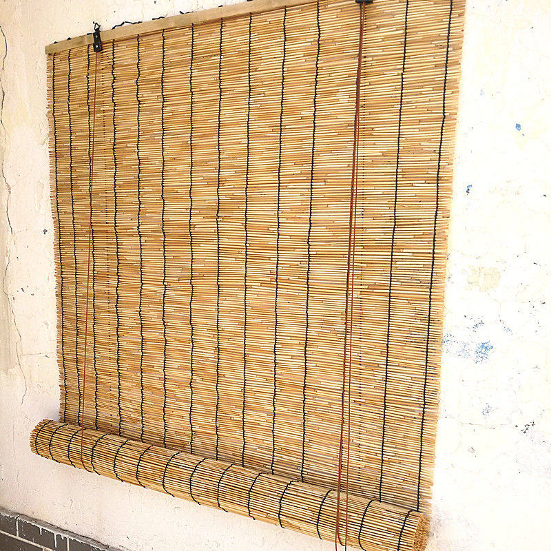 芦苇帘草帘子田园复古书房客厅装饰落地窗遮阳遮光透光竹帘卷帘