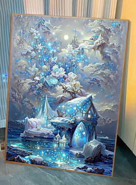 数字油画diy油画卡通高难度风景客厅挂件手工丙烯绘画卧室装饰画