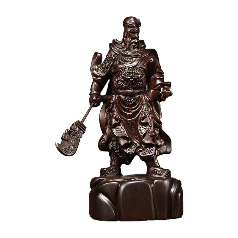 黑檀实木武财神关公像公司开业雕刻摆件大号家居客厅装饰工艺礼品