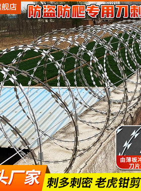防锈刀片刺绳防盗刀刺网镀锌刺丝滚笼围墙防爬刺铁丝网围栏铁刺网