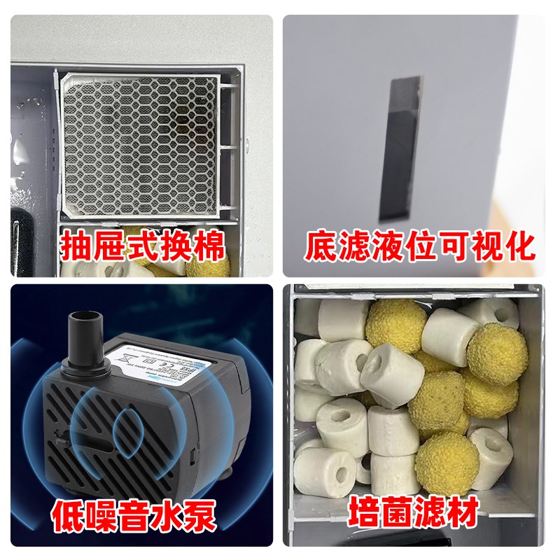 桌面超白玻璃微缸底滤迷你小鱼缸小型海水玻璃缸水族箱斗鱼生态缸图片