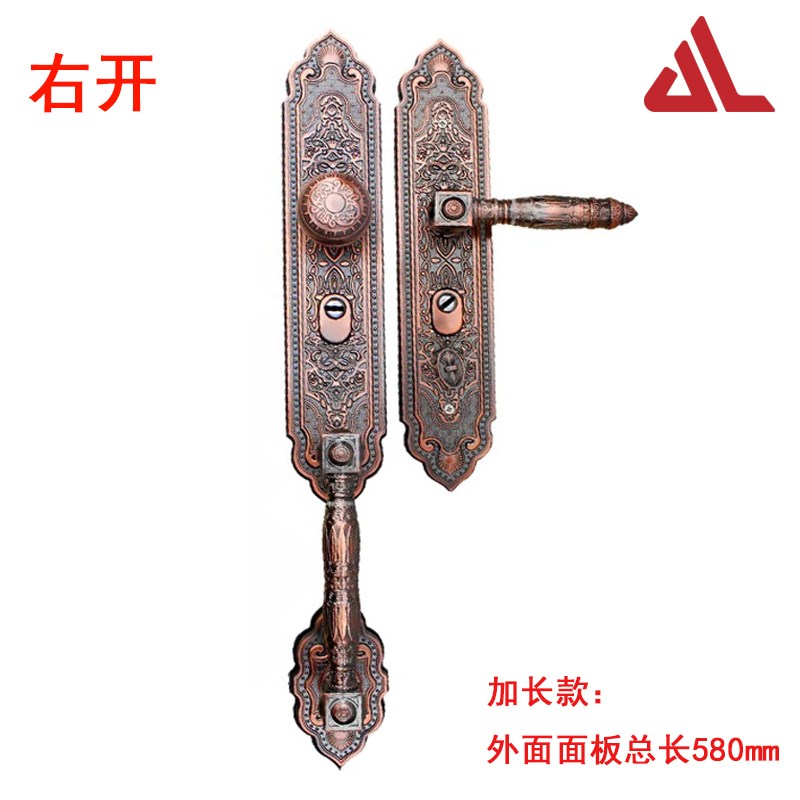 加长版豪华别墅锌合金大门把手双开门对开门拉手加厚防盗门执手锁