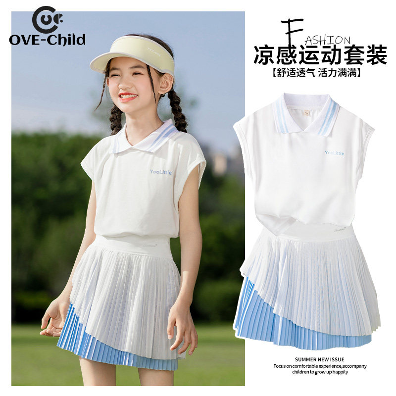 moodytiger女童套装2026新款夏季儿童速干运动服中大童洋派跑步羽