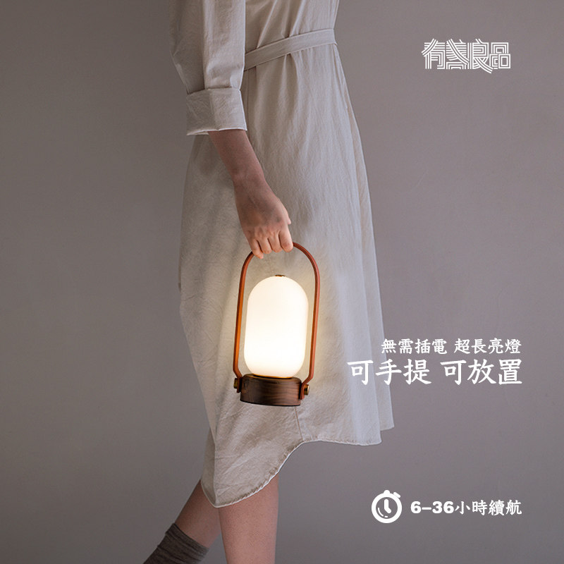 中式复古便携露营侘寂风床头氛围茶室卧室创意充电手提小夜灯台灯