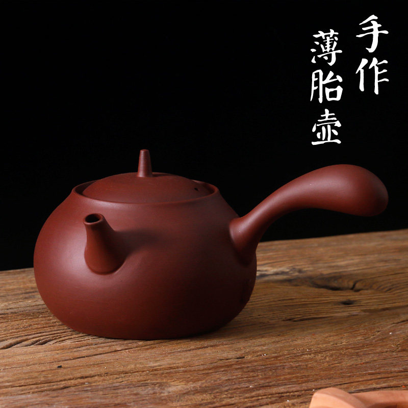 紫泥陶壶粗陶煮茶壶 手工紫砂烧水壶泡茶壶提梁砂铫壶 电陶炉专用