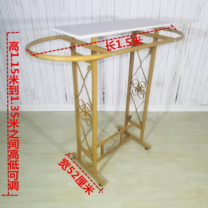 复古铁艺童装店展示架椭圆形落地式中岛架伸缩架男女装挂衣服架子