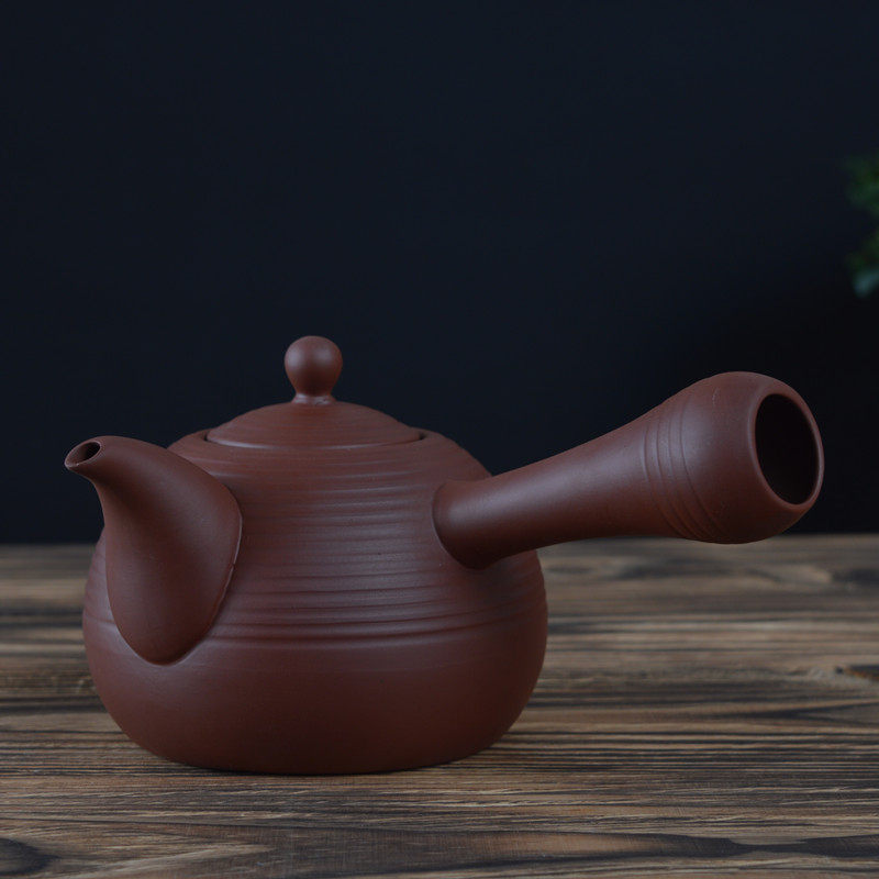 原矿紫砂泥直火家用烧水陶瓷茶壶电陶炉煮茶器耐高温平底提梁壶
