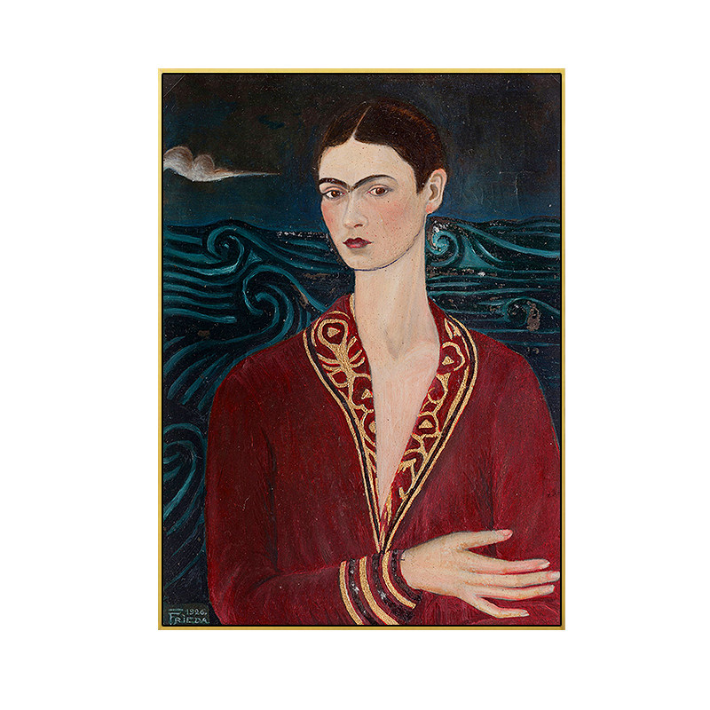 原作版本 弗里达Frida自画像艺术装饰画性冷淡风优雅轻奢小众挂画