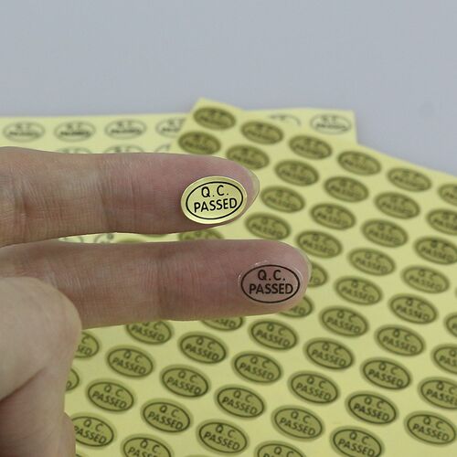 QC PASSED标签 金色透明质检不干胶商标pass贴纸产品检验合格包邮