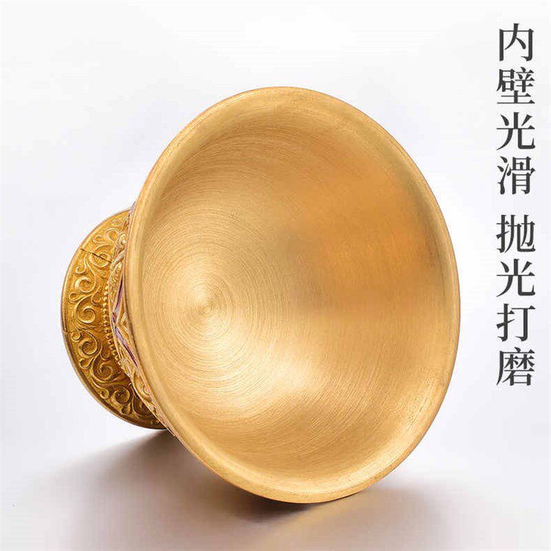 纯铜前供水杯财神供水杯八吉祥供杯供碗七供杯高脚供水杯酒杯