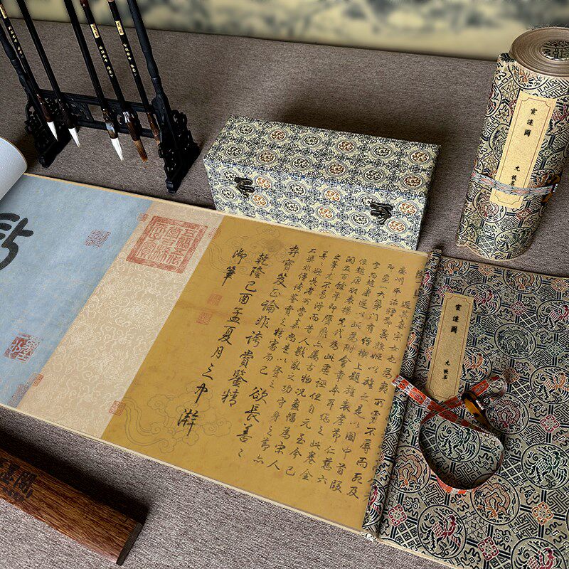 元宦迹图人物画仿古手卷装裱画芯装饰字画学习临摹长卷客厅装饰画