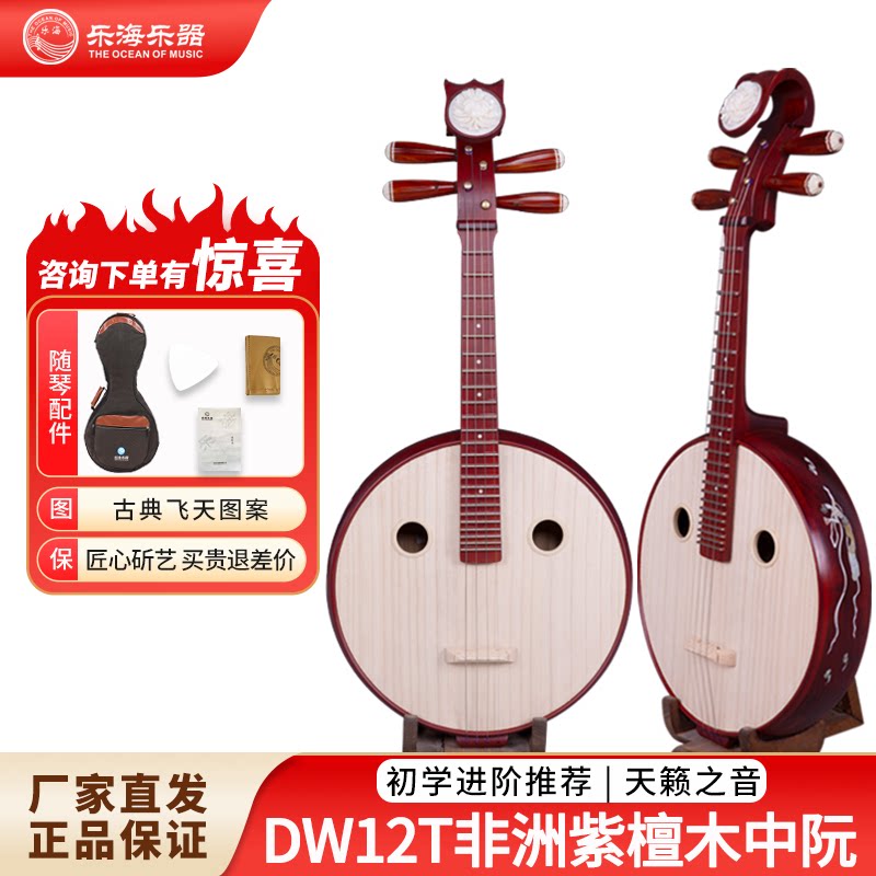 乐海乐器小阮中阮民族弹拨乐器非洲紫檀木初学考级手工专业演奏琴