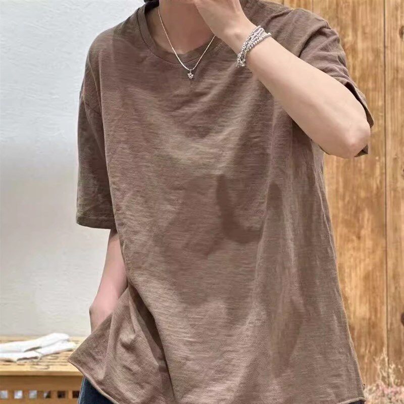 9503-简约洗水宽松大码显瘦T恤
