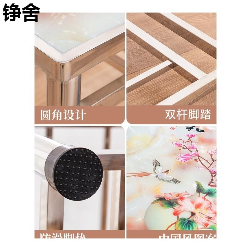 冬季家用不锈钢取暖烤火桌子简易正四方形电炉餐饭折叠组装桌架子