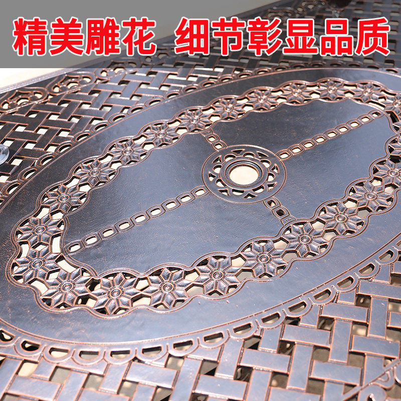 莫家户外家具铸铝桌椅单桌庭院花园休闲餐桌美式乡村欧式铁艺桌