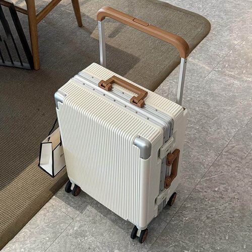 宽拉杆行李箱女铝框20寸登机箱万向轮静音旅行箱大容量密码皮箱子