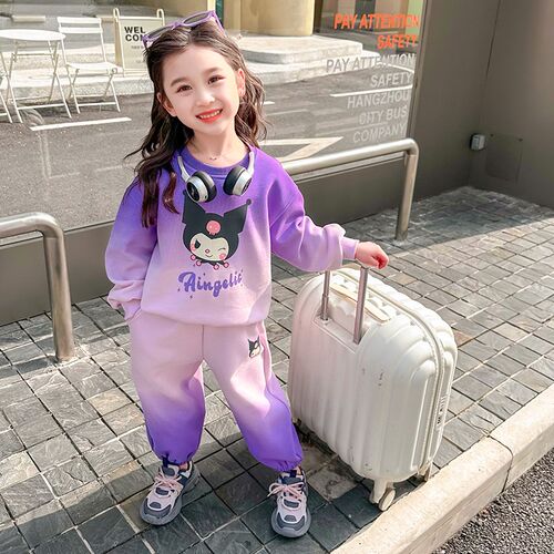 儿童库洛米渐变卫衣套装2024新款时髦洋气女童春秋款女孩宝宝秋装