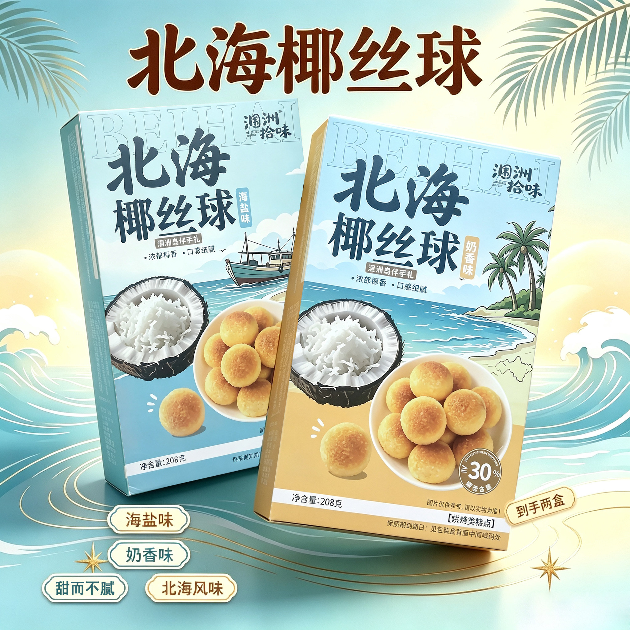 涠洲风味特产北海椰丝球图片