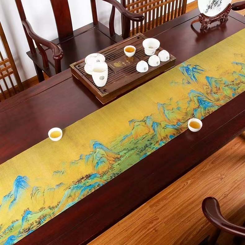 桌旗中式禅意茶艺桌布防水茶席布垫茶具配件茶台茶巾布艺长条茶旗