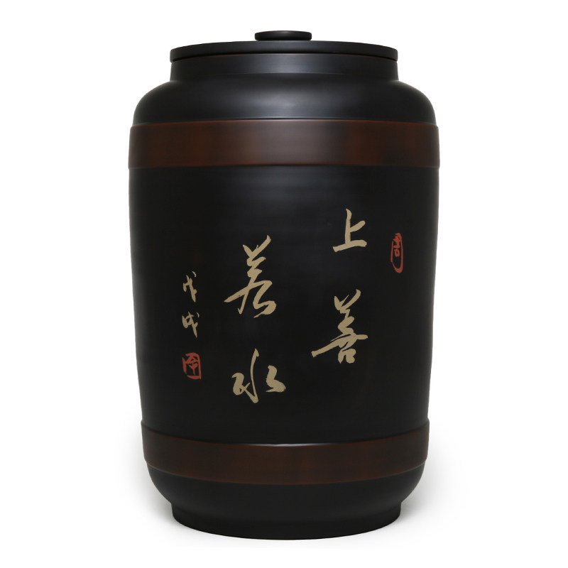 建水紫陶水缸家用云南紫砂水缸大号茶水缸抽水式净水缸陶瓷储水罐