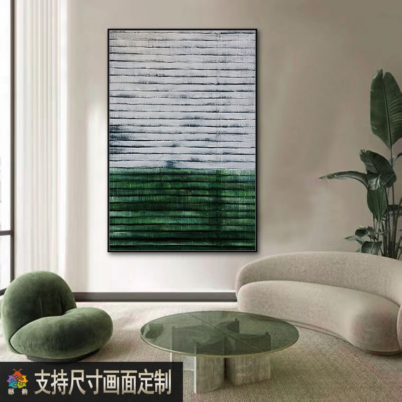网红侘寂风沙发落地画日式寂侘宅寂风定制客厅挂画玄关无框装饰画