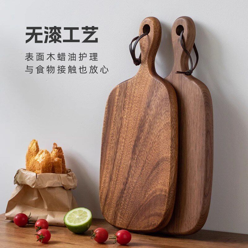 牛排餐盘木质西餐摆盘专用餐具刀叉套装披萨面包板托盘胡桃木砧板